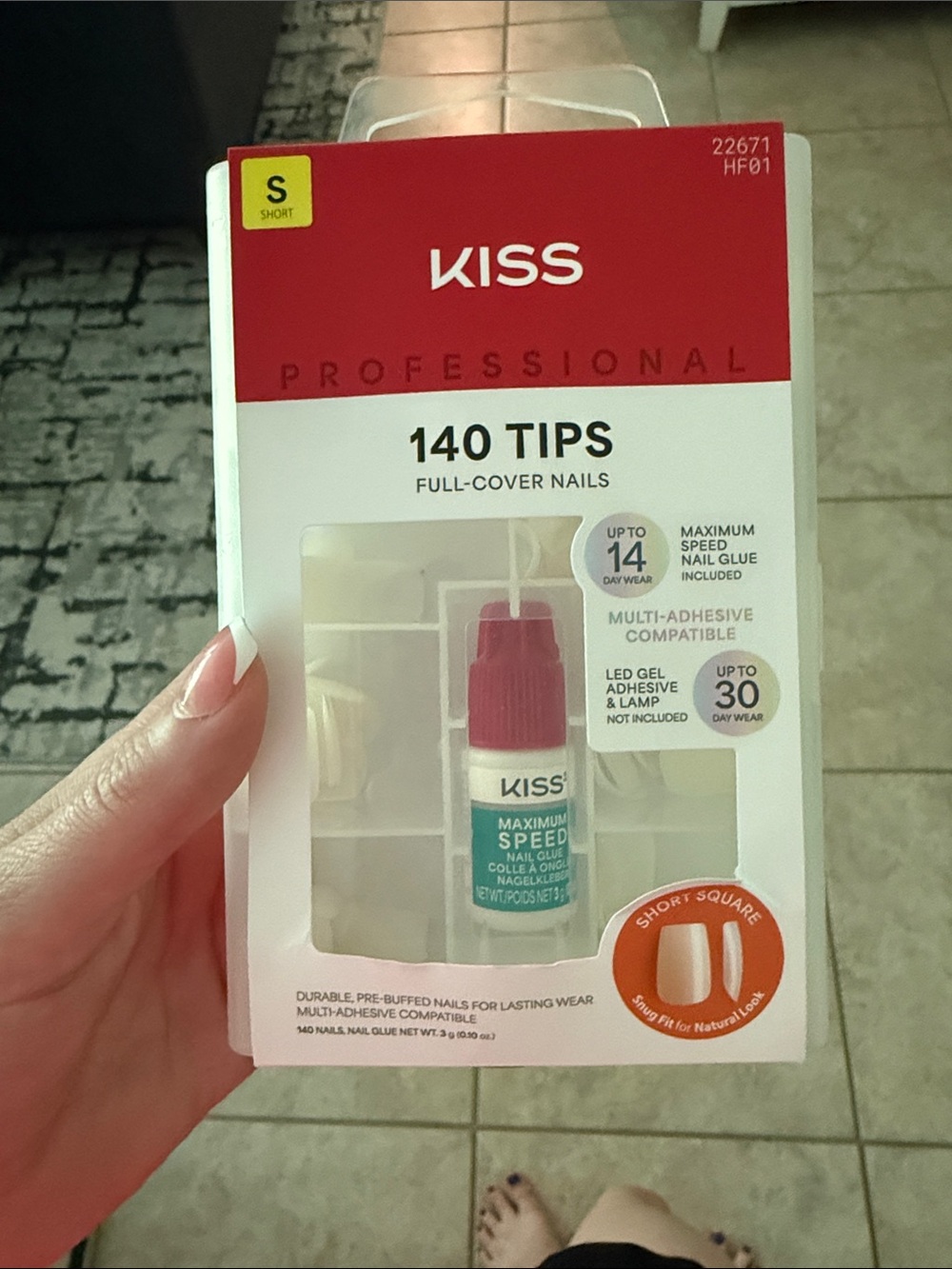 KISS Professional Full-Cover Nail Tips with Red & White Packaging